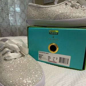 White Glitter Kate Spade Keds